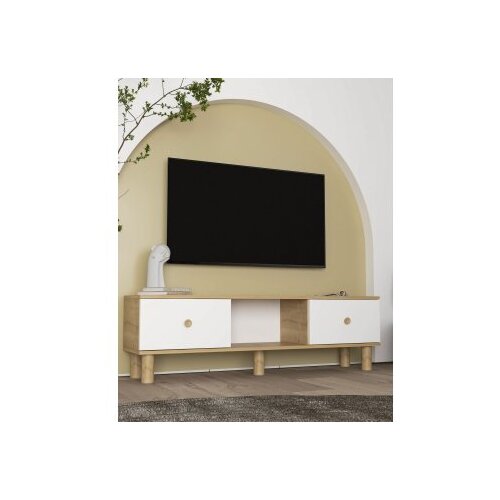 Hanah home TV polica Mono Sapphıre Oak White Slike