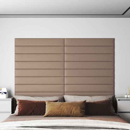  Zidna uzglavlja 12 pcs Boja cappuccina 90 x 15 cm tkanina Slike