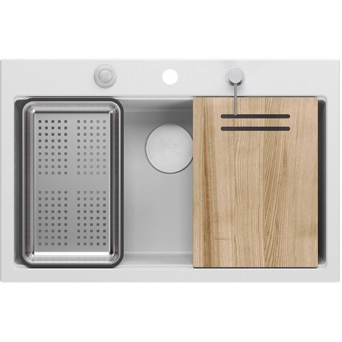 Quadron granitni sudoper MARC 110 WORKSTATION White Slike