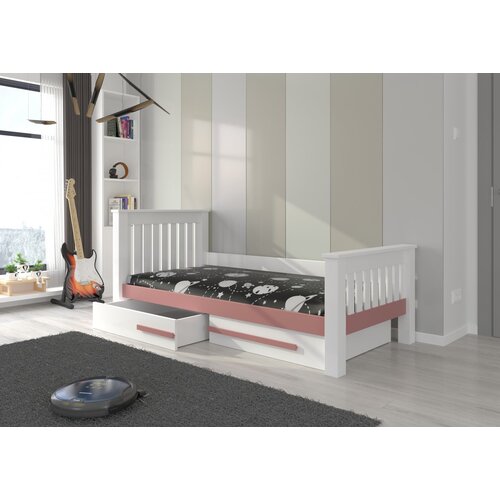 ADRK Mladinska postelja CARMEL z dvema predaloma 180x80 cm - BELA-ROZA Cene