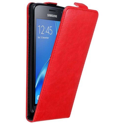 Cadorabo Ohišje, združljivo z Samsung Galaxy J1 2016 v rdeče jabolko - Zaščitni ovitek v obliki flipa z magnetnim zapiranjem, (20562071) Cene