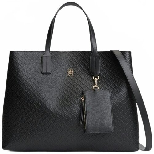 Tommy Hilfiger Torbe Aw0aw18923 Th Icon Satchel Mono Črna Slike