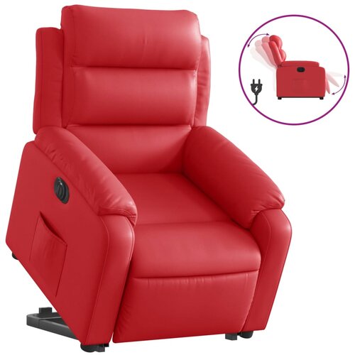 Maison Chic Električni naslanjač - Relax naslanjač s funkcijo vstajanja rdeče umetno usnje, (22061759) Cene