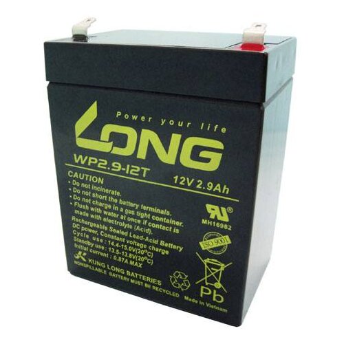 Long WP2.9-12 WP2.9-12 svinčeni akumulator 12 v 2.9 ah svinčevo-koprenast (&amp;scaron; x v x g) 79 x 107 x 56 mm plo&amp;scaron;čati vtič 4\,8 mm nizko samopraznjenje\, brez vzdrževanja, (20439416) Slike