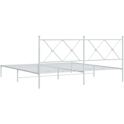 VidaXL metalni okvir za krevet s uzglavljem bijeli 180x200 cm Slike