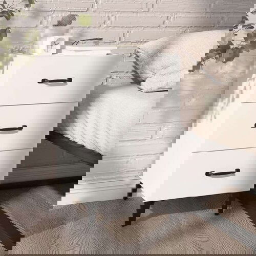  Nočna omarica bela 40x40x66 cm inženirski les, (20808614) Cene
