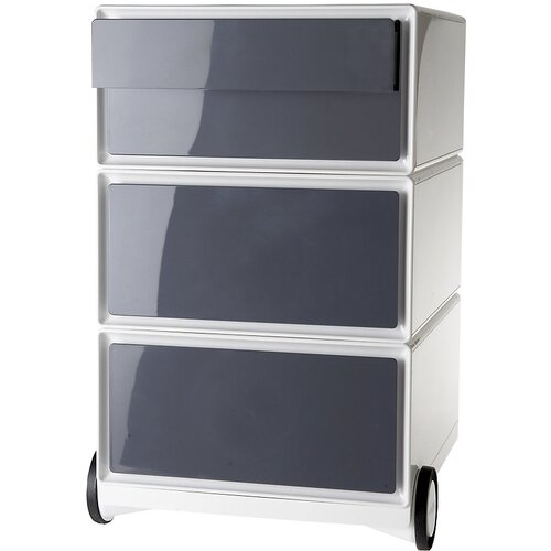 Paperflow Pomični predalnik easyBox®, 2 predala, 2 nižja predala, bel / antraciten Cene