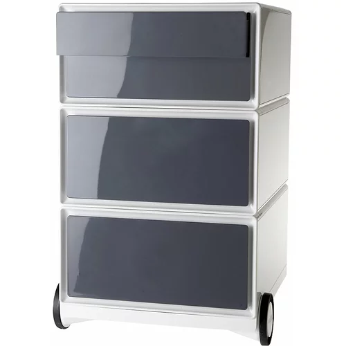 Paperflow Pomični predalnik easyBox®, 2 predala, 2 nižja predala, bel / antraciten