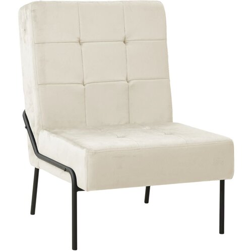 vidaXL Stolica za opuštanje 65 x 79 x 87 cm krem bijela baršunasta Cijene