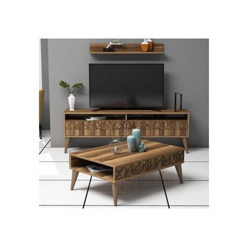 Hanah home Set TV komoda i klub stolić, orah Cijene