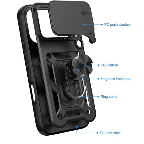 Techsuit serija CamShield za&amp;scaron;titna maskica za Honor 600 / 600 Pro &amp;ndash; crna Slike