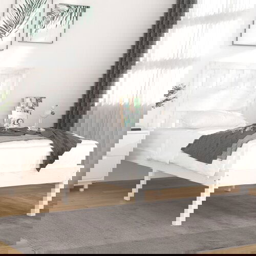 The Living Store Posteljni okvir bel iz trdne borovine 100x200 cm - Posteljni Okvir, (21526101) Slike