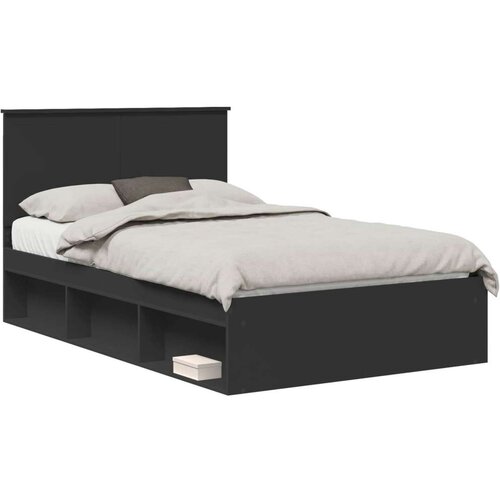  Okvir za krevet Crna 120 x 200 cm Čvrsto borovo drvo Slike