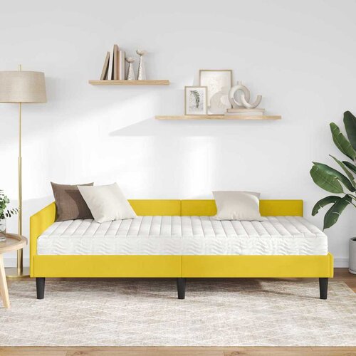  Kutni krevetni okvir s madracem 2 kom. Žuta 90 x 190 cm Bar&amp;scaron;un Slike