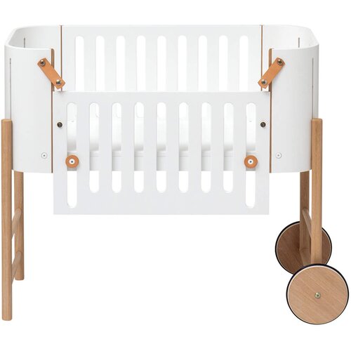 Oliver Furniture&amp;reg; otro&amp;scaron;ka posteljica co-sleeper 40x80 z vključenim kitom za pretvorbo v klop white/oak Slike