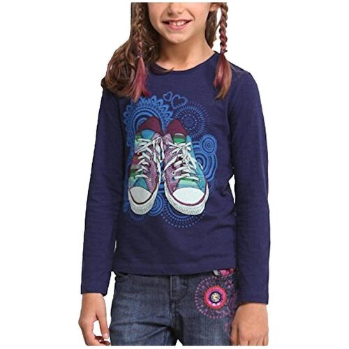Desigual Majice s kratkimi rokavi - Modra Cene