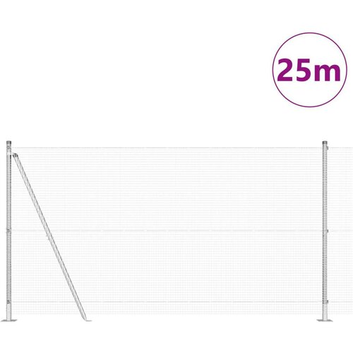 vidaXL varjena žična ograja s 13 pritrjenimi stolpci 1.2x25 m pocinkano jeklo Cene