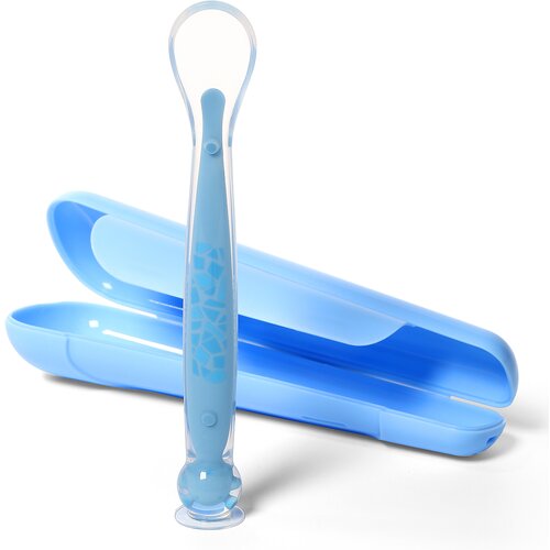 BabyOno Be Active Suction Baby Spoon žlička + embalaža Blue 6 m+ 1 kos Cene
