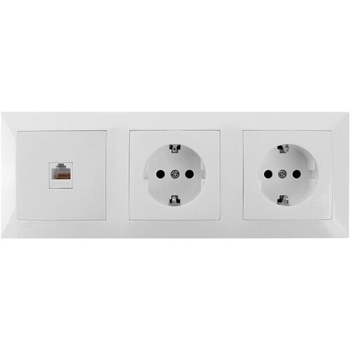 Aigostar Ethernet utičnica i 2x SCHUKO utičnica u belom okviru Cene