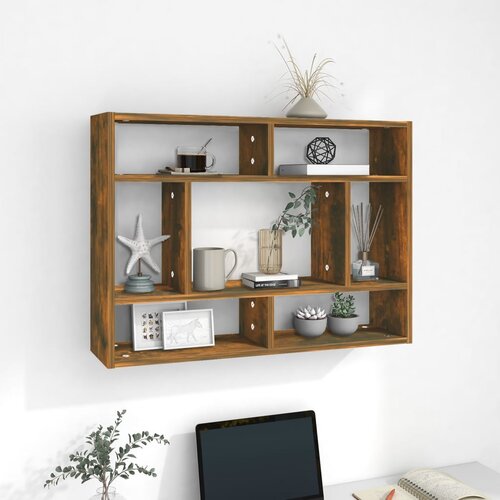 VidaXL Zidna polica boja hrasta 75 x 16 x 55 cm konstruirano drvo Slike