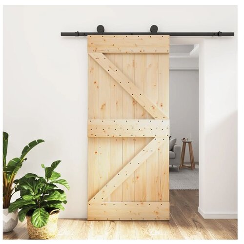 vidaXL Klizna vrata s priborom za montažu 95 x 210 cm masivna borovina Cijene