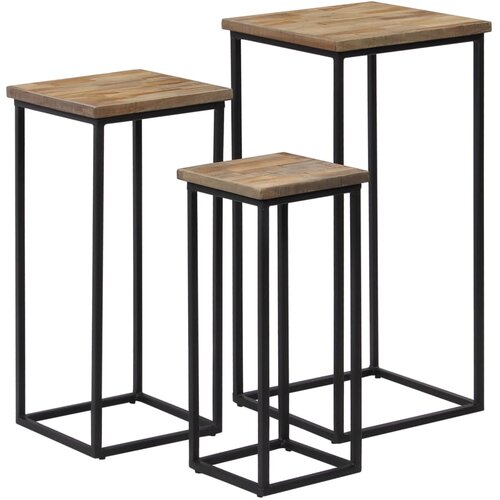 The Living Store Komplet mizic za rastline 3 kosi predelan les - Mizica Za Rastline, (21486036) Slike