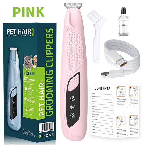 INF Profesionalni strižnik za hi&amp;scaron;ne ljubljenčke z LED lučko in hitrim polnjenjem Pink, (5000124999) Slike