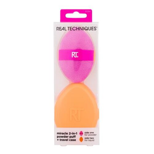 Real Techniques Miracle 2-In-1 Powder Puff Set aplikator za ličenje 1 kos + potovana torbica Cene