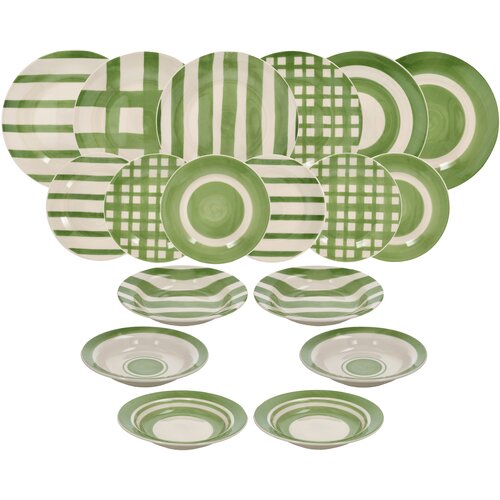 Tognana Servis za ručavanje Vela Serendipity, 18 delova, Bež-zeleni Slike