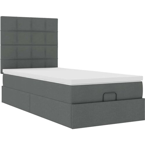 VidaXL otomanski okvir kreveta s madraca tamnosivi 90x200cm od tkanine Slike