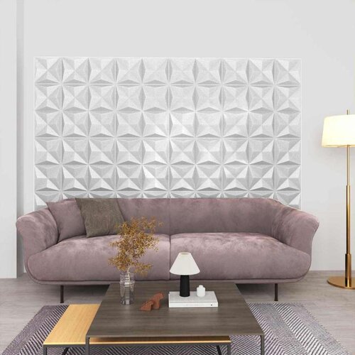  Zidne panele 12 pcs Origami bijela 50 x 50 cm XPS pjena - Origami bijeli 12 Cene
