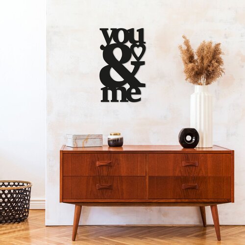 Wallity zidna dekoracija You &amp;amp; Me, 29x49cm, Crna Slike