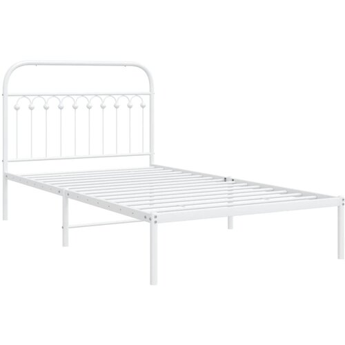 vidaXL Metalni okvir za krevet s uzglavljem bijeli 107x203 cm Cijene