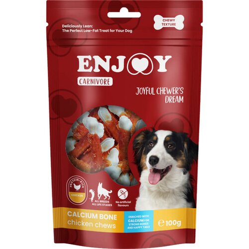 Enjoy carnivore calcium bone žvečljive kalcijeve kostke, piščanec - 100 g Cene