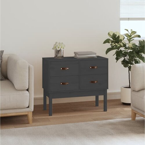 vidaXL Konzolna omarica siva 90x40x78 cm trdna borovina Cene