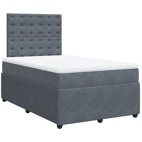 vidaXL Box spring postelja z vzmetnico temno siv 120x190 cm žamet, (21307218) Cene