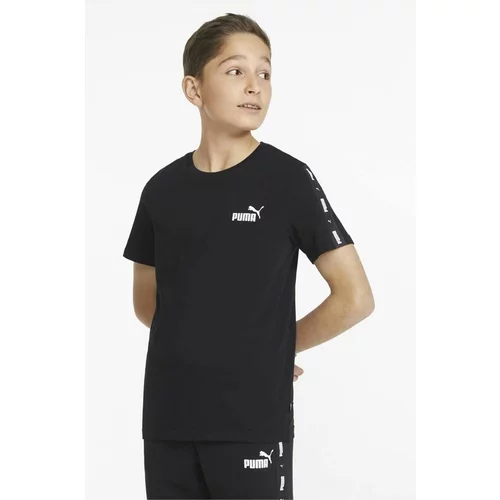 Puma Otroška bombažna kratka majica Ess Tape Tee B črna barva