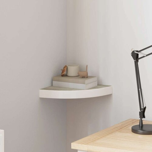  Kutna zidna polica boja hrasta i bijela 25 x 25 x 3,8 cm MDF Cene