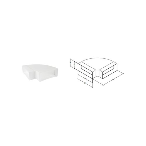 Siccabo KOLENO 90&deg; VODORAVNO PLO&Scaron;ČATO 220x90 mm 137148 Cene