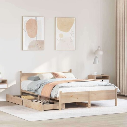 vidaXL Posteljni okvir brez vzmetnice 150x200 cm trdna borovina Cene