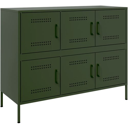 Maison Chic Komoda - Predalnik olivno zelena 100,5x39x79 cm jeklo, (21715807) Cene