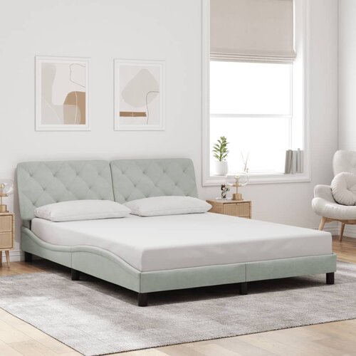 Furnova Posteljni okvir brez vzmetnice svetlo siv 160x200 cm žamet, (21934999) Slike