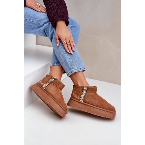 PG2 Snow boots on platform with pattern Camel Udra Cene
