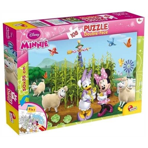 Lisciani Minnie Mi&scaron;ka 2 v 1, 108-delni puzzle in pobarvanka 50x35 cm - Lisciani Cene