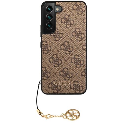 Guess GUHCS22MGF4GBR silikonski ovitek za Samsung Galaxy S22 Plus 5G - rjav z obeskom Slike