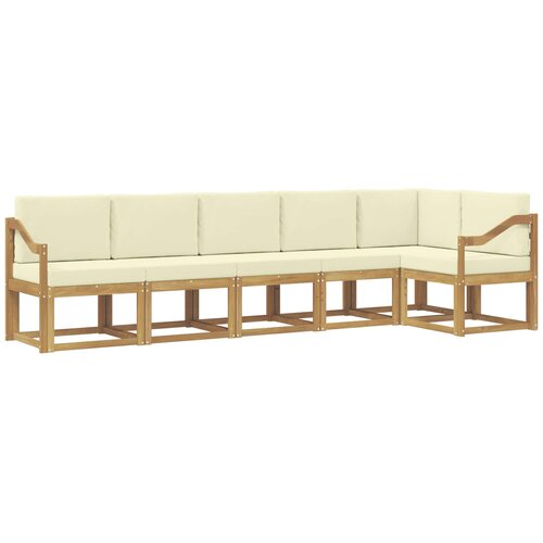 vidaXL Zunanja garnitura za sedenje 6 pcs Bela in krem Poliester, (5000280732) Cene
