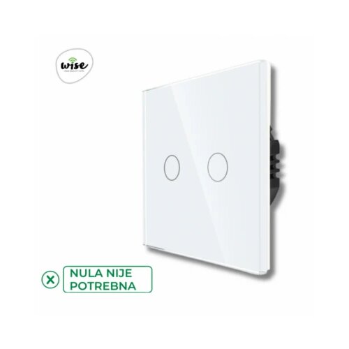 Wise prekidač na dodir - 2 tastera, stakleni panel beli SWP011 Cene