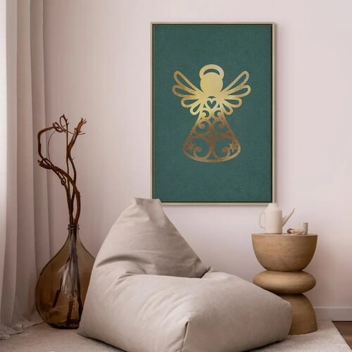  Slika - Angelic Christmas (1 Part) Vertical 60x90 U prirodnom drvenom okviru Slike
