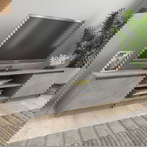 VidaXL TV omarica betonsko siva 140x40x35,5 cm iverna plo&amp;scaron;ča, (20621111) Slike