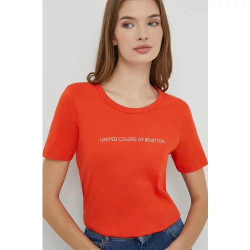United Colors Of Benetton Bombažna kratka majica ženski, rdeča barva